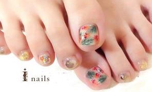 クリアボタニカルフットネイル