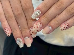 ホワイト×ハートドット【miku】