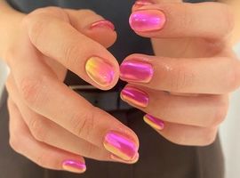 pink mirror nail♪