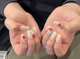 赤を使ったクリスマスnail♪