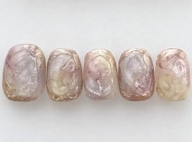 秋色ピンクニュアンスネイル