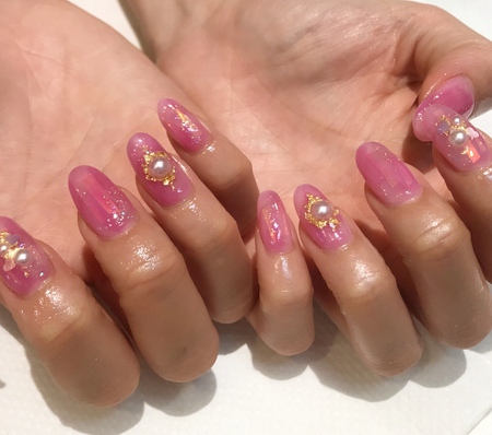 フィルムクリアピンクネイル　【担当】島田のサムネイル