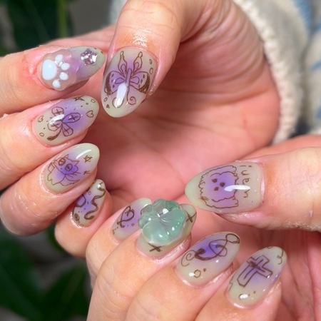 手描きバタフライネイル ¥12550  【担当 井手口】のサムネイル