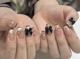 黒フレンチリボン