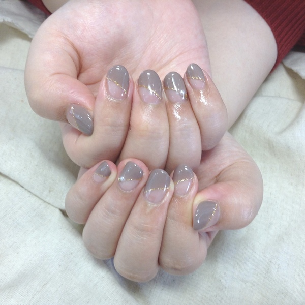 斜めフレンチネイル オフなし1 5ｈ 横浜のネイルサロン アイネイルズ横浜店