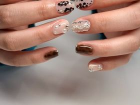 【スパンコールレースネイル】