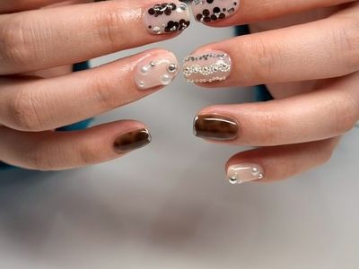 【スパンコールレースネイル】