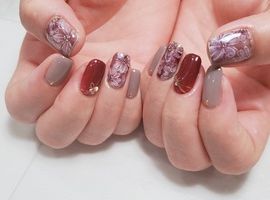 ニュアンス大人フラワーネイル＊