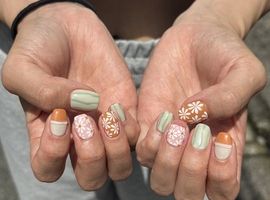 夏のお花ネイル[町田/アート]