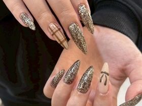 リボンチェックネイル【担当】北