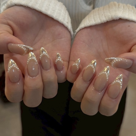 フレンチミラーパールネイル【担当】出井のサムネイル