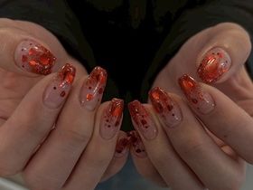 ラメグラハートネイル【担当】君村