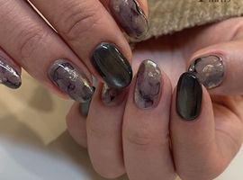 クリアブラックニュアンスネイル￥6500～