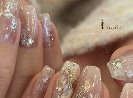 春のキラキラ鉱物ネイル　¥6500～