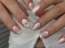 ホワイトパールネイル　￥6500～