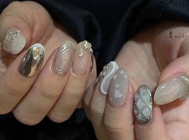 シルバーデザインネイル ¥6500～
