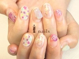 水彩ニュアンスＮａｉｌ×押し花