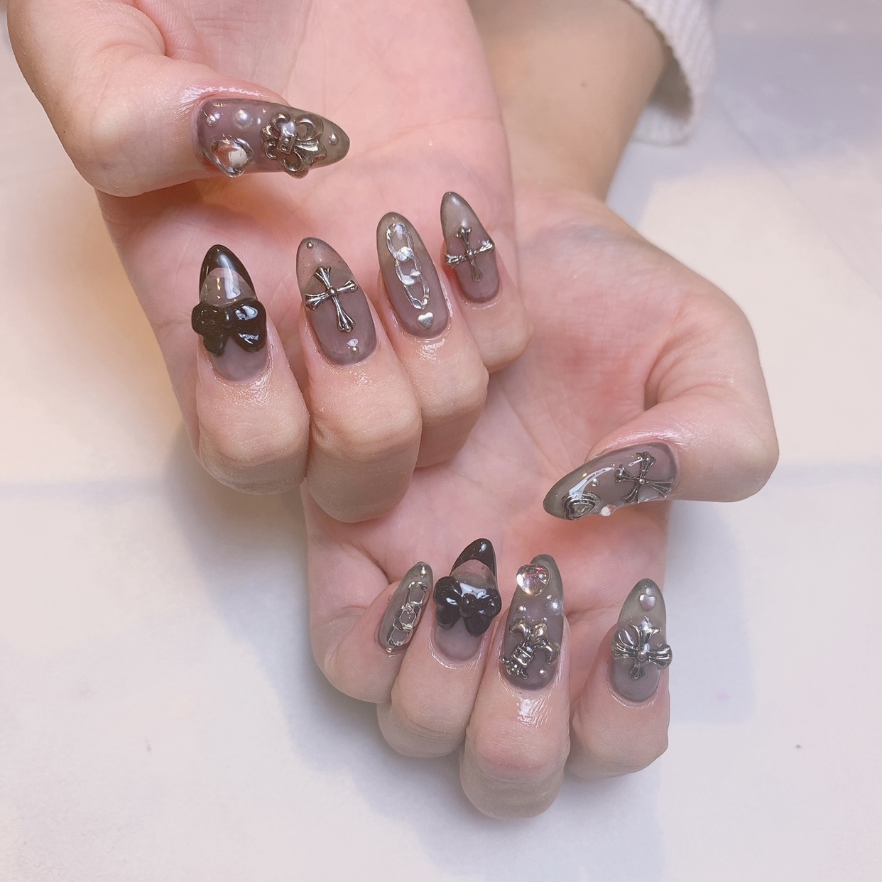 シースルーブラックネイル 四条河原町のネイルサロン アイネイルズ四条河原町店