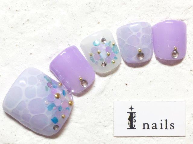 あじさいフットネイル 新宿のネイルサロン アイネイルズ新宿店 あじさいフットネイル 新宿のネイルサロン アイネイルズ新宿店