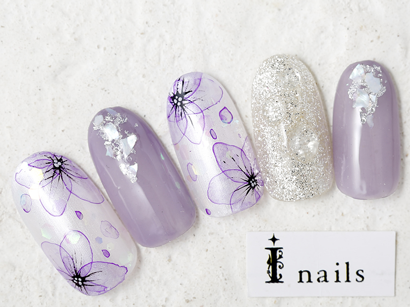 たらしこみ紫陽花アート 担当 伊澤 新宿のネイルサロン アイネイルズ新宿店