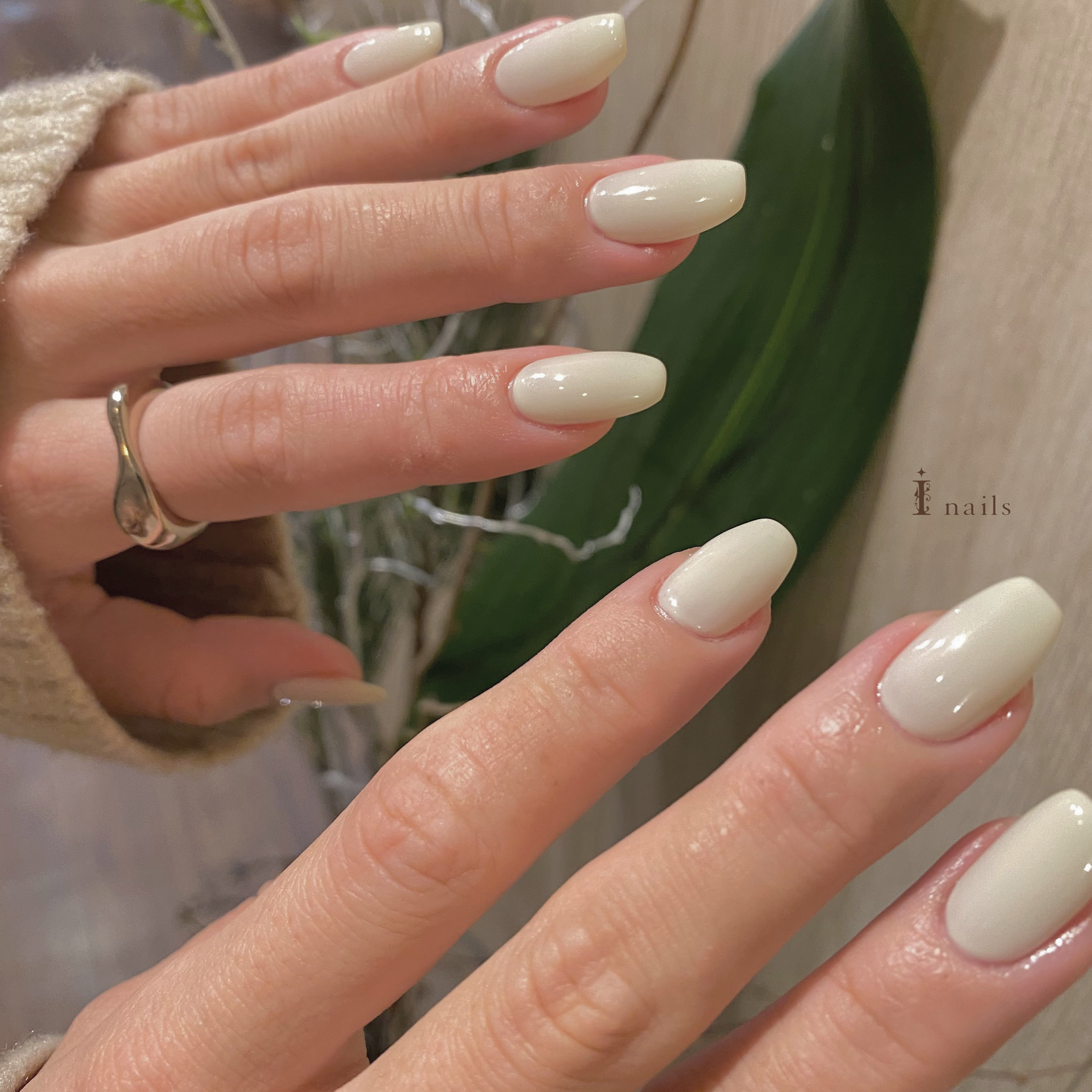 アイボリーワンカラー 天神のネイルサロン アイネイルズ天神店 アイボリーワンカラー 天神のネイルサロン アイネイルズ天神店