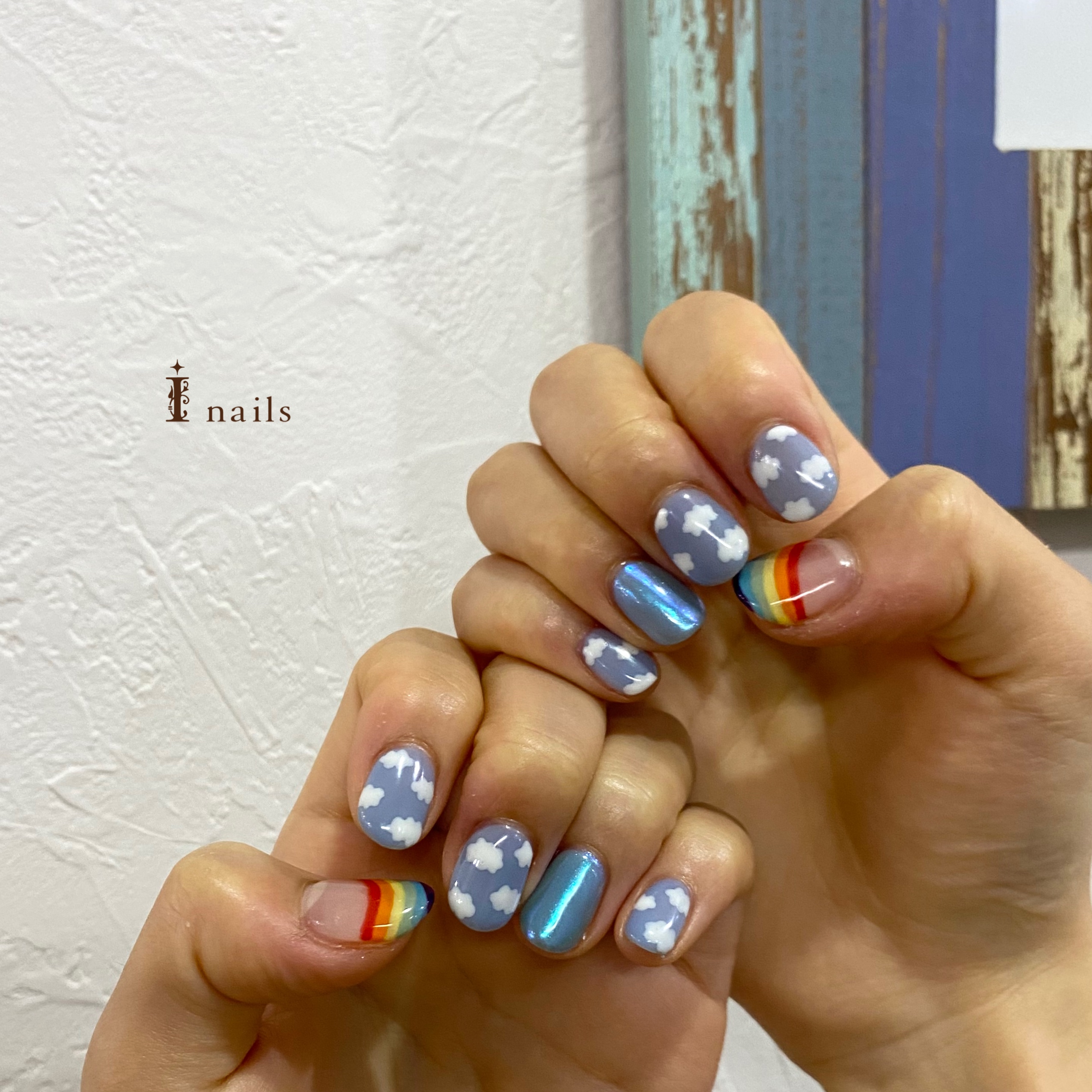 雲と虹のポップネイル 横浜のネイルサロン アイネイルズ横浜店